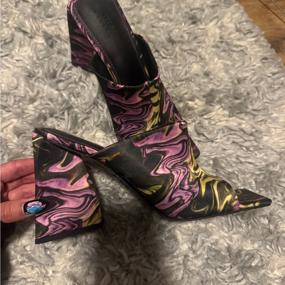 Colorful Funky Open-Toe Heels - Picture 2 of 3